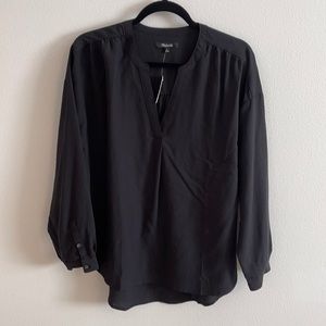 Madewell black long sleeve blouse Size M